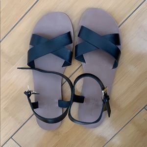 J crew black sandals — size 8